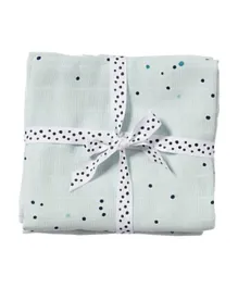 Done by Deer Burp Cloth 2 Pack Dreamy Dots - Blue