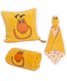 Milk&Moo Tombish Cat Baby Blanket Set - Orange