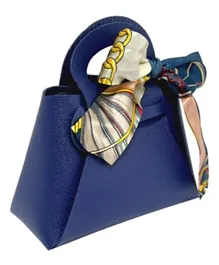 Brain Giggles Leather Gifts Hand Bag with Ribbon - Blue