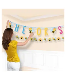 Party Centre What Will It Bee Jumbo Letter Banner Multicolour - 2.49m