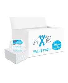 Pixie Disposable Changing Mats 40 + Water Wipes 72 Pieces