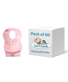 Cute 'n' Cuddle Disposable Bibs Pink - Pack of 90