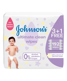 Johnson’s Baby Wipes Ultimate Clean 3+1 - 192 Pieces