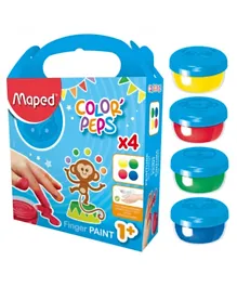 Maped Color peps Finger Paint Pot Multicolor Pack of 4 - 80g each