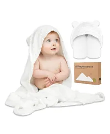 Keababies Luxe Hooded Baby Towel - Extra Soft & Absorbent Bamboo, Quick Dry, Comfort Wrap for Newborns to Age 6