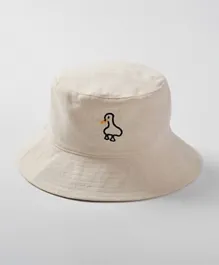 The Girl Cap Duck Printed Hat - Beige
