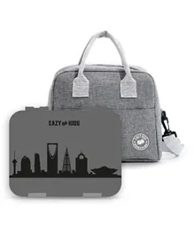 Eazy Kids Bento Boxes With Insulated Lunch Bag Combo - Grey