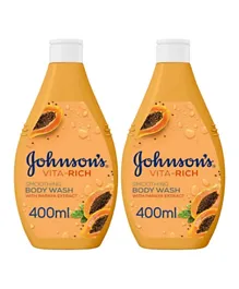 Johnson's Vita-Rich Smoothing Body Wash 400ml - Pack of 2