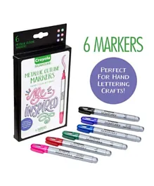 Crayola Signature Metallic Outline Paint Markers - 6 Count