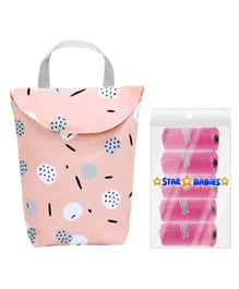 Star Babies Combo 1 Diaper Bag Pack + Pack of 5 Disposable Scented Bag - Pink