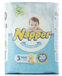 Napper Diapers Soft Hug Parmon Midi Size 3 - 20 Pieces