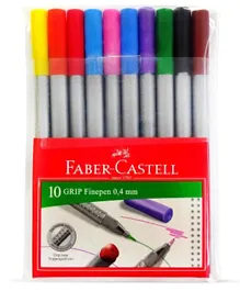 Faber Castell Grip Fine Pen 0.4 mm - 10 Pieces