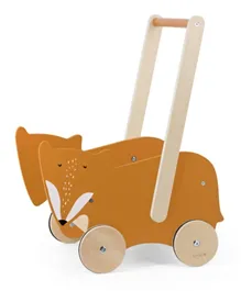 Trixie Mr. Fox Wooden Push Along Cart - Orange