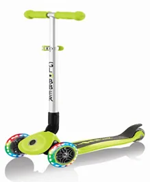 Globber Primo Foldable Lights Scooter - Lime Green