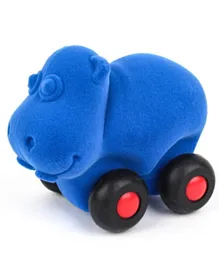 Rubbabu Soft  Baby Educational Toy  Aniwheelies Hippo Small - Light Blue