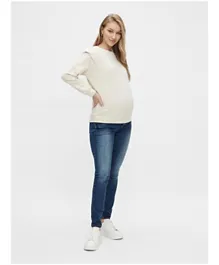 Mamalicious Mljackson Slim Maternity Jeans - Medium Blue