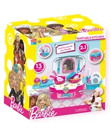 Barbie 2 in 1 Portable Kitchen Case Playset - 13 Pieces
