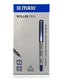 Maxi Roller Pen 0.5mm Needle Tip Black - 12 Pieces