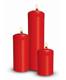 Christmas Magic Pillar Candle - Deep Red