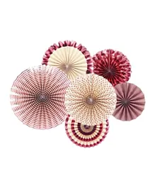 Highlands Decorative Paper Fan Rose Gold - 6 Pieces