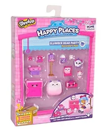 Happy Places Shopkins Decorator Pack Slumber Bear Party - Pink