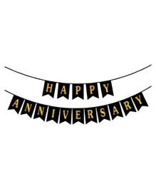 Highlands Black Happy Anniversary Banner - Pack of 17