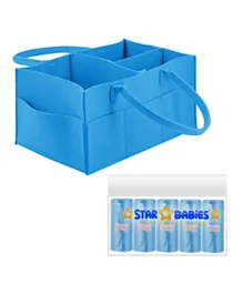 ستار بيبيز - منظم حقيبة حفاضات كادي مع مجموعة أكياس معطرة - أزرق فاتح
