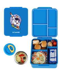 Eazy Kids Jumbo Bento Lunch Box with Insulated Jar - Blue
