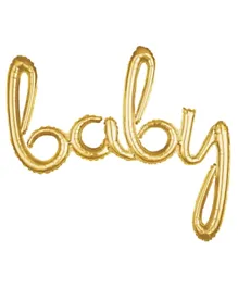 Party Centre  Phrase Baby Script Foil - Gold