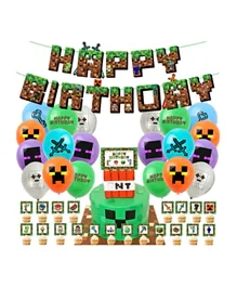 Brain Giggles  Minecraft Theme Birthday Party Decoration - Pack of 51 Pieces