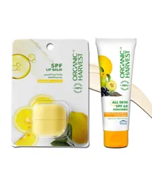 Organic Harvest All Skin SPF 60 Sunscreen with SPF Lemon Oil Lip Balm