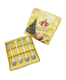 Brain Giggles Stainless Steel Christmas Spoon Set - 4 Pieces