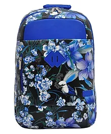 Fusion Backpack Floral Print Black Blue - 18 inches