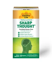 Country Life Triple Action Sharp Thought - 30 Capsules