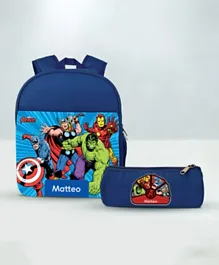 Essmak Avengers 2 Personalized Backpack and Pencil Pouch Blue - 11 Inches