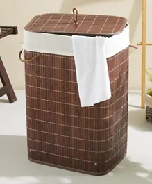 HomeBox Knock Down Rectangular Bamboo Laundry Basket