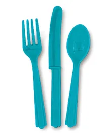 Unique Caribbean Teal Cutlery Pack of 18