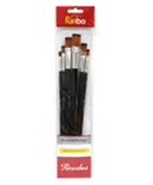 Funbo Flat Oil Brush Set - 6 Pieces
