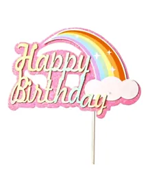 Italo Rainbow Theme Happy Birthday Cake Topper With Tessel