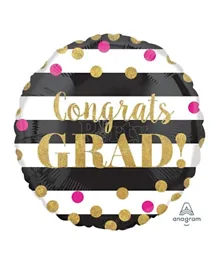 Anagram Graduation Gold Confetti Congrats Grad Balloon