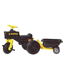 Plasto Tractor With Trailer - Black