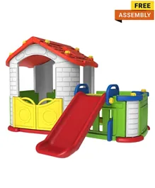 Little Angel Modular Playhouse with Garden and Slide for Kids - Multicolor