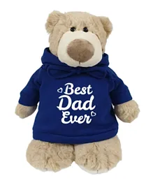 Fay Lawson Mascot Bear with Trendy  Hoodie Best Dad Ever Soft Plush Toy - Blue