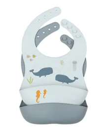 A Little Lovely Company Silicone Bib Ocean - Set of 2