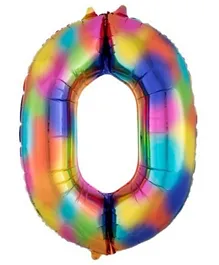 Amscan 0 Number Balloon - Rainbow