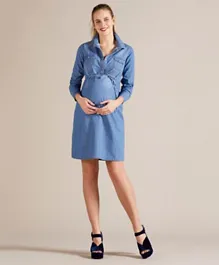 Bella Mama Maternity Dress - Blue