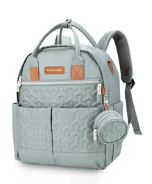 Little Story Quilted Diaper Backpack -Wedgewood Blue