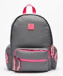 Oaklan by ShoeExpress Logo Embossed Backpack with Adjustable Shoulder Straps Grey - 17 Inch