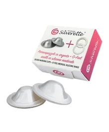 Silverette Silver Nursing Cups + O-Feel Rings Regular - Pack of 4
