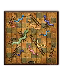 TCG Premium Wooden Snakes and Ladders - Multicolour